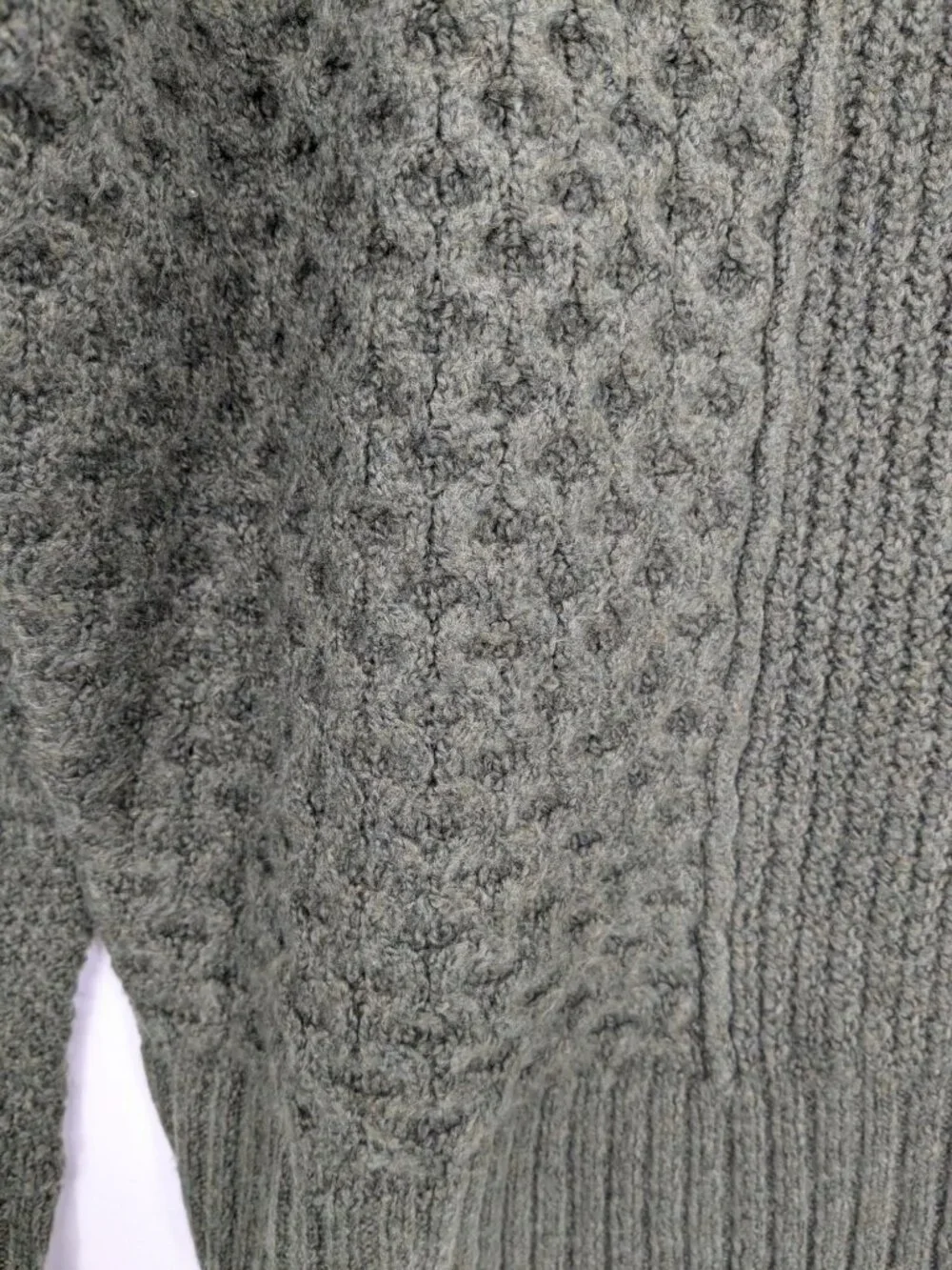 American Eagle Mock Sweater Pullover Cable Knit Mixed Stitch Academia XSmall